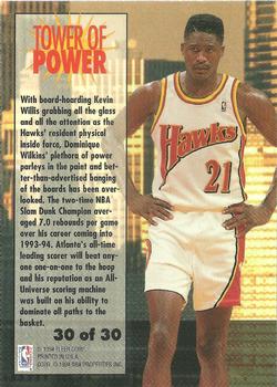 1993-94 Fleer - Towers of Power #30 Dominique Wilkins Back