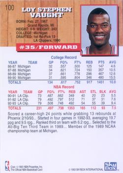 1993-94 Hoops #100 Loy Vaught Back