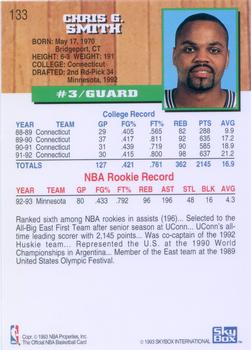 1993-94 Hoops #133 Chris Smith Back