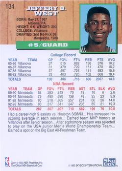 1993-94 Hoops #134 Doug West Back