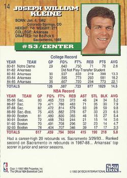 1993-94 Hoops #14 Joe Kleine Back