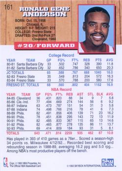 1993-94 Hoops #161 Ron Anderson Back