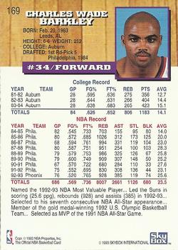 1993-94 Hoops #169 Charles Barkley Back