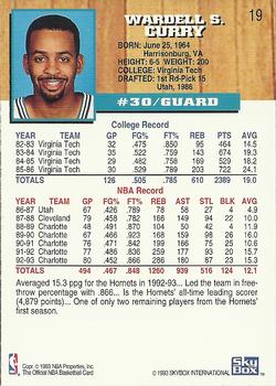 1993-94 Hoops #19 Dell Curry Back