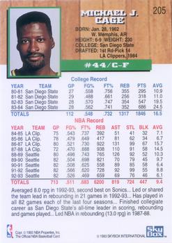 1993-94 Hoops #205 Michael Cage Back
