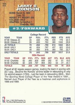1993-94 Hoops #22 Larry Johnson Back