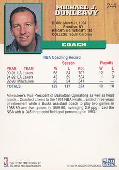 1993-94 Hoops #244 Mike Dunleavy Back