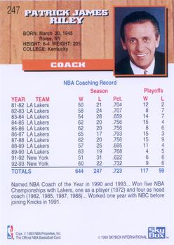 1993-94 Hoops #247 Pat Riley Back