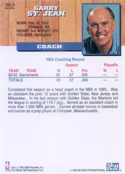 1993-94 Hoops #252 Garry St. Jean Back