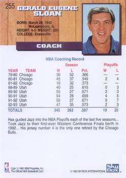 1993-94 Hoops #255 Jerry Sloan Back