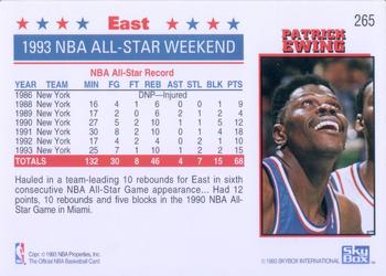 1993-94 Hoops #265 Patrick Ewing Back