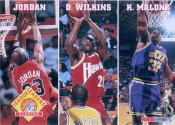 1993-94 Hoops #283 Scoring (Michael Jordan / Dominique Wilkins / Karl Malone) Front