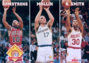 1993-94 Hoops #288 3-PT% (B.J. Armstrong / Chris Mullin / Kenny Smith) Front