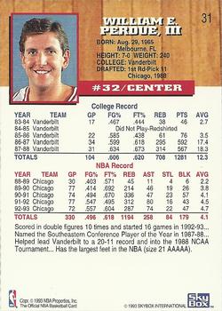 1993-94 Hoops #31 Will Perdue Back