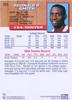 1993-94 Hoops #399 Reggie Smith Back