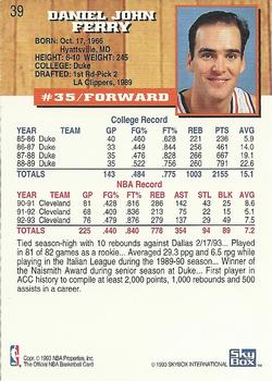 1993-94 Hoops #39 Danny Ferry Back