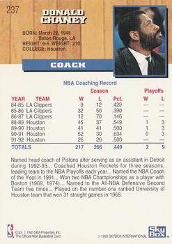 1993-94 Hoops #237 Don Chaney Back