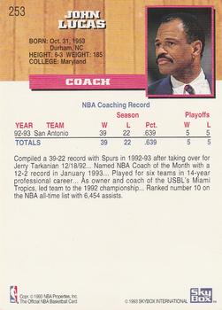 1993-94 Hoops #253 John Lucas Back