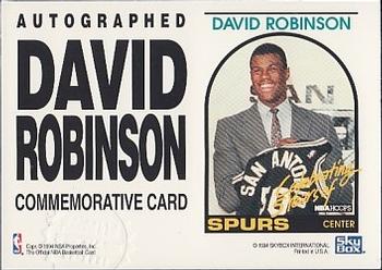 1993-94 Hoops #NNO David Robinson Commemorative Card Redemption Front