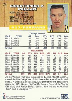 1993-94 Hoops #73 Chris Mullin Back