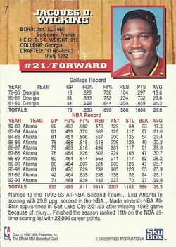 1993-94 Hoops #7 Dominique Wilkins Back