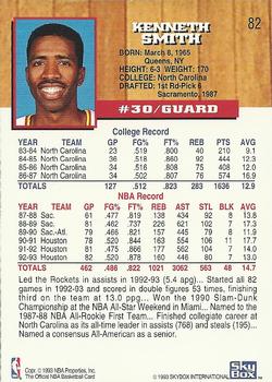 1993-94 Hoops #82 Kenny Smith Back