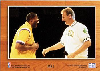 1993-94 Hoops #MB1 Magic Johnson / Larry Bird Back