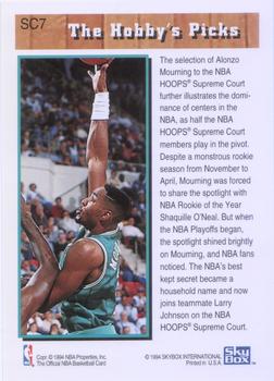 1993-94 Hoops - Supreme Court #SC7 Alonzo Mourning Back
