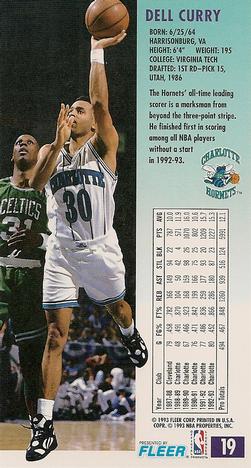 1993-94 Jam Session #19 Dell Curry Back