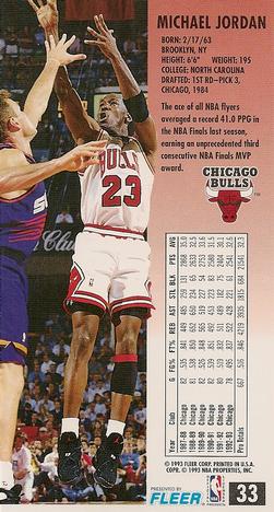 1993-94 Jam Session #33 Michael Jordan Back