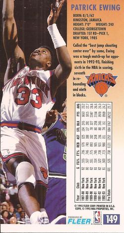 1993-94 Jam Session #149 Patrick Ewing Back