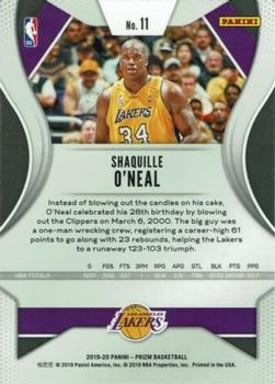 2019-20 Panini Prizm #11 Shaquille O'Neal Back
