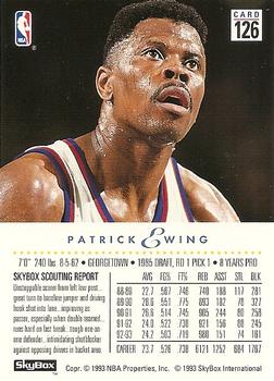 1993-94 SkyBox Premium #126 Patrick Ewing Back