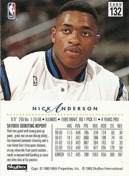 1993-94 SkyBox Premium #132 Nick Anderson Back