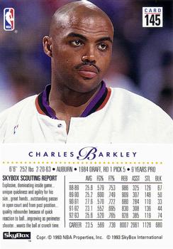1993-94 SkyBox Premium #145 Charles Barkley Back