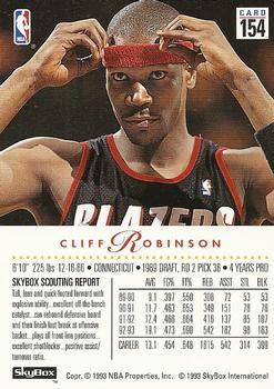 1993-94 SkyBox Premium #154 Clifford Robinson Back