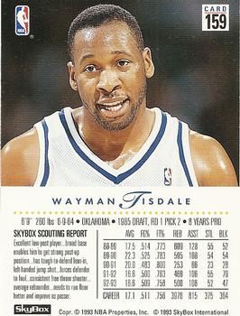 1993-94 SkyBox Premium #159 Wayman Tisdale Back