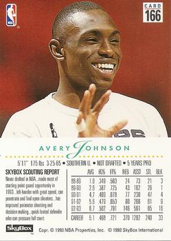 1993-94 SkyBox Premium #166 Avery Johnson Back