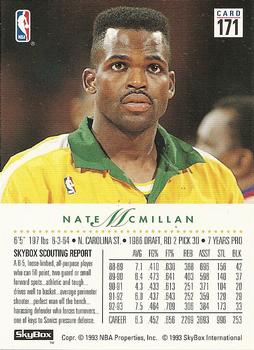 1993-94 SkyBox Premium #171 Nate McMillan Back