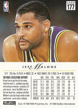 1993-94 SkyBox Premium #177 Jeff Malone Back