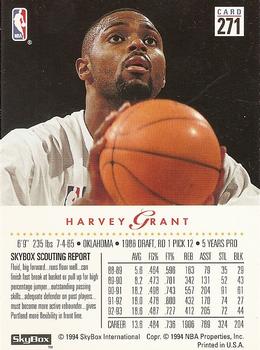 1993-94 SkyBox Premium #271 Harvey Grant Back