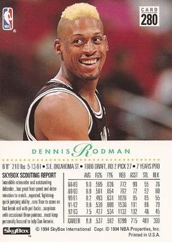 1993-94 SkyBox Premium #280 Dennis Rodman Back