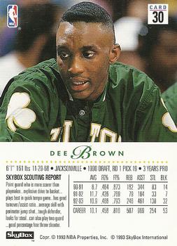 1993-94 SkyBox Premium #30 Dee Brown Back