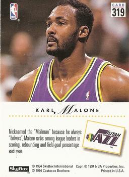 1993-94 SkyBox Premium #319 Karl Malone Back