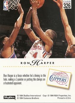 1993-94 SkyBox Premium #326 Ron Harper Back
