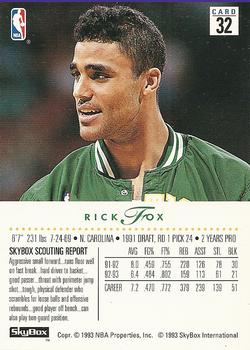 1993-94 SkyBox Premium #32 Rick Fox Back
