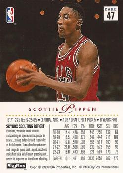 1993-94 SkyBox Premium #47 Scottie Pippen Back