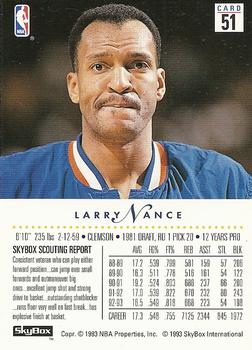 1993-94 SkyBox Premium #51 Larry Nance Back