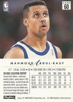 1993-94 SkyBox Premium #60 Mahmoud Abdul-Rauf Back