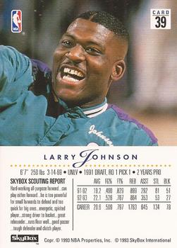 1993-94 SkyBox Premium #39 Larry Johnson Back